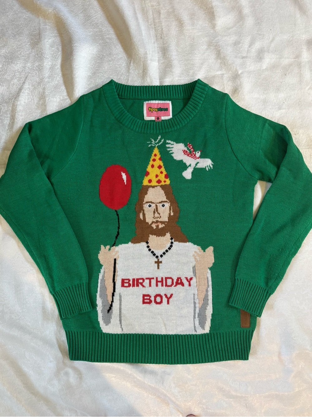 Tipsy Elves Green 'Birthday Boy' Graphic Crewneck Sweater